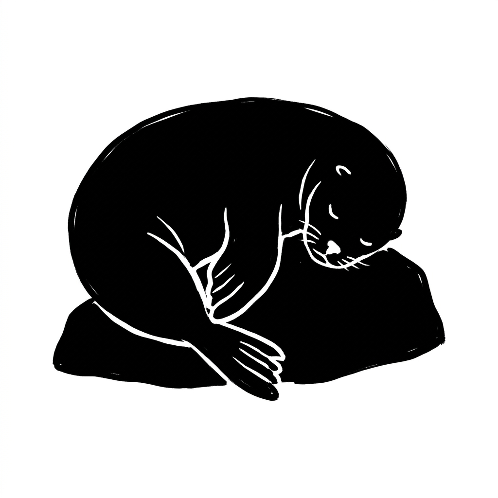高所に避難して丸くなって眠る大豆くん